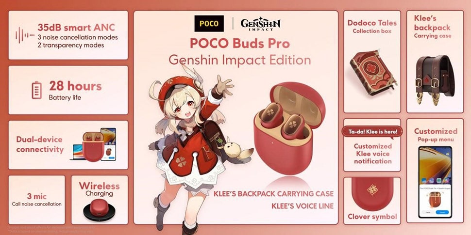 Poco Buds Pro نسخه Genshin Impact